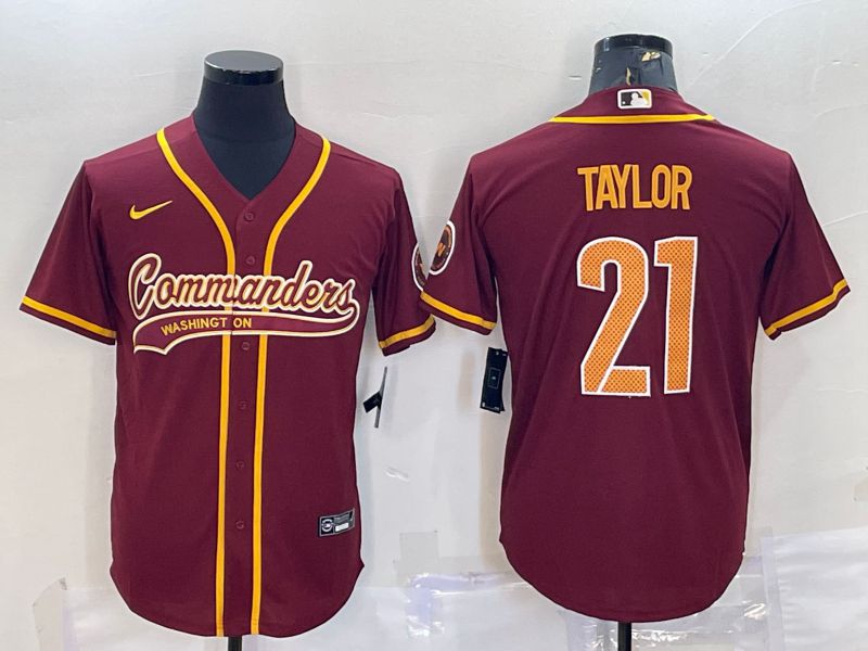 Men Washington Commanders #21 Taylor Red 2022 Nike Co branded NFL Jerseys->washington redskins->NFL Jersey